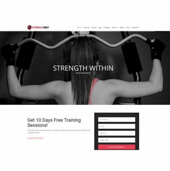 Fitness First Single Page – HTML Template