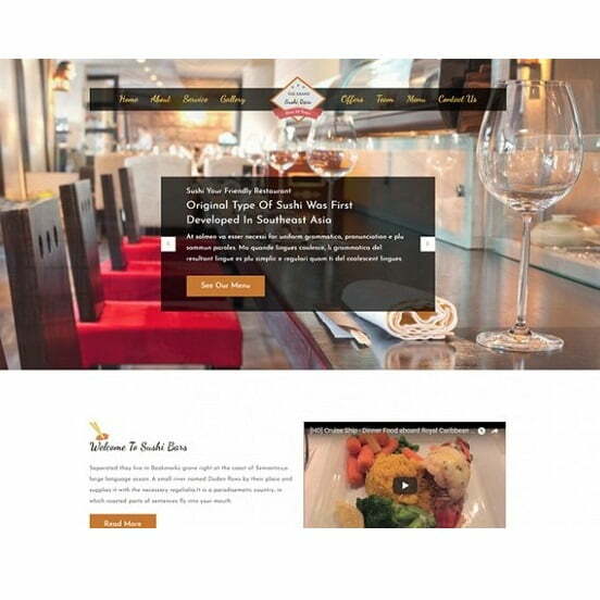 Sushi Bar – HTML Template